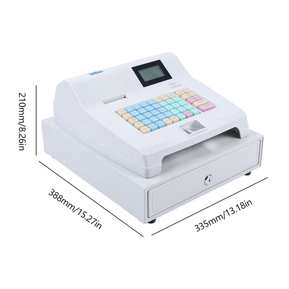 LED Electronic Cash Register 48 Keys with Cash Drawer T838779