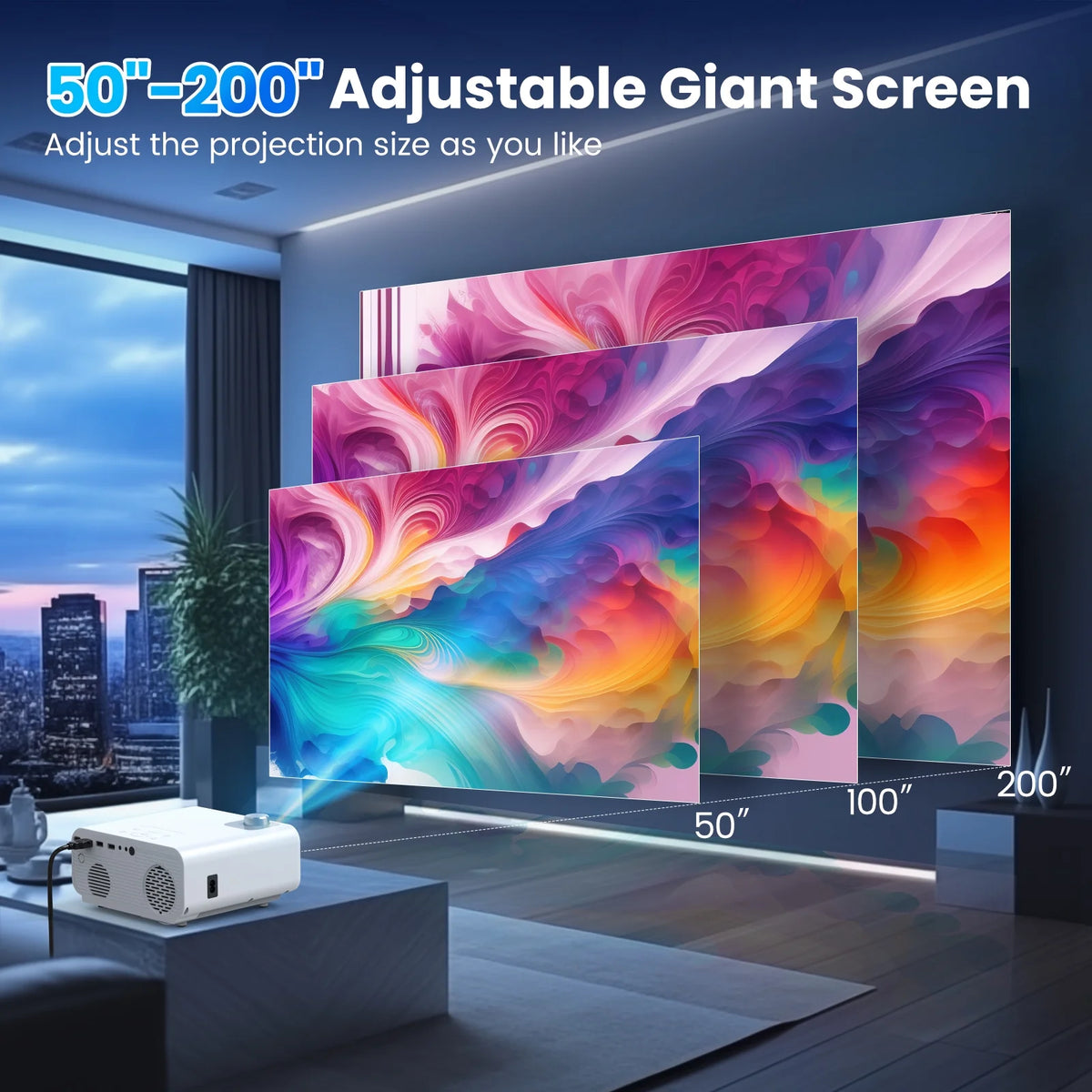 8500L Native 1080P 5G WiFi Bluetooth Projector B648495