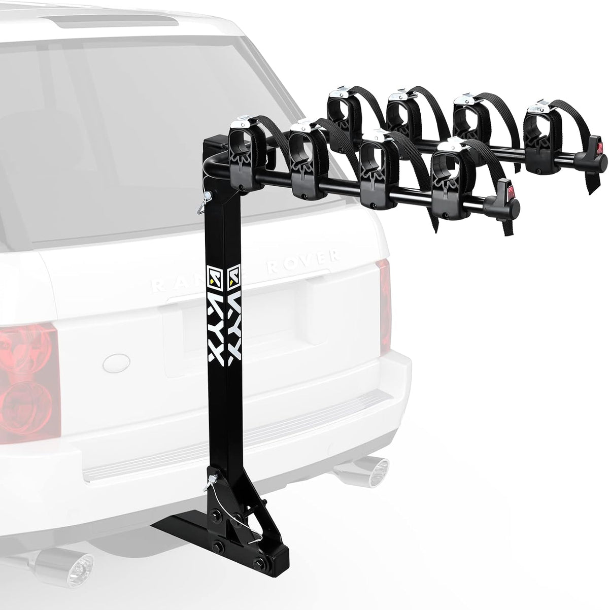 4 Bike Car Hitch Rack with 2 in. Hitch, 143LBS Capacity Steel Frame, Grey Y588