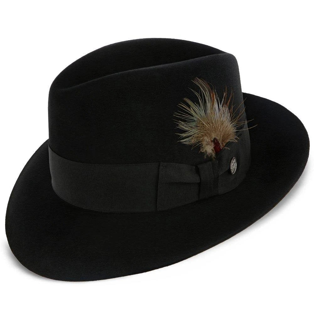Beaver Fur Felt Fedora Hat Size 7 1/4 Caribou W10970