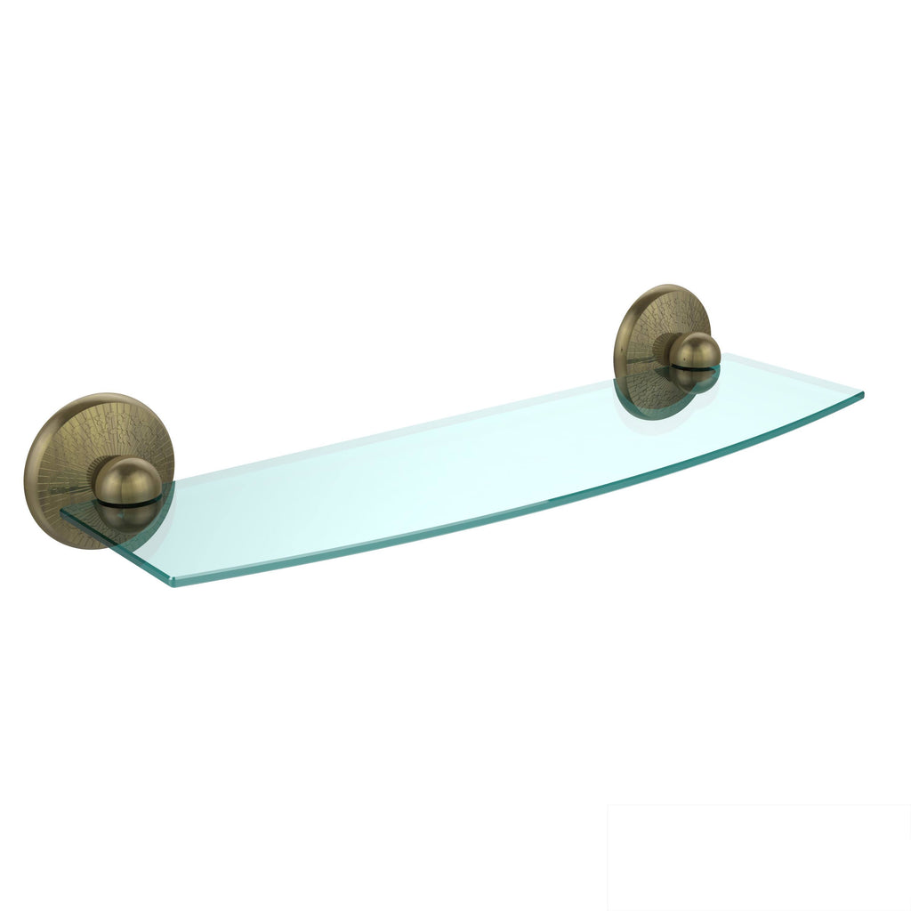 Antique Pewter 18 inch Glass Shelf Q112558