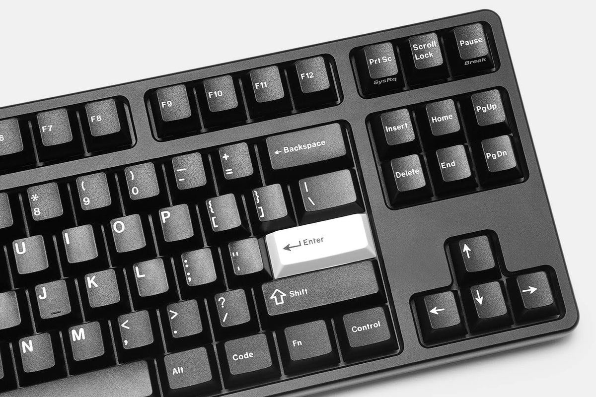 White-On-Black Custom Mechanical Keyboard Keycap Set 140-keys Doubleshot ABS Cherry Profile I56887