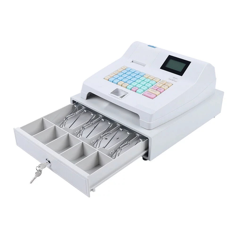 LED Electronic Cash Register 48 Keys with Cash Drawer T838779