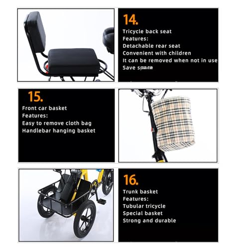 14 Inch Folding Adult Electric Tricycle with Detachable Battery S30604