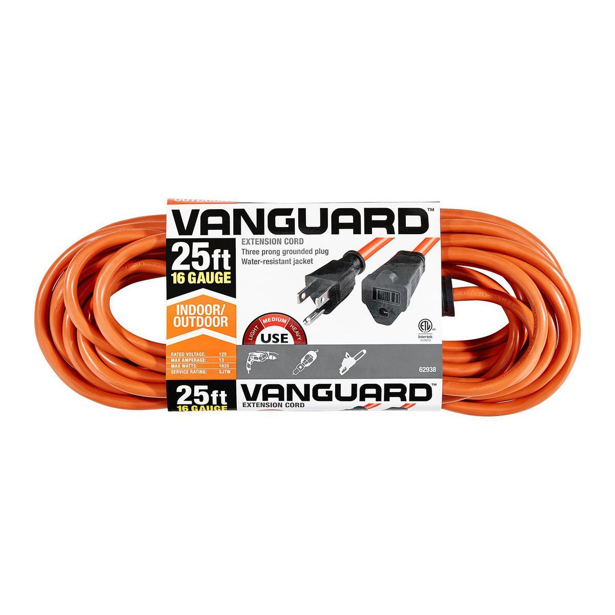 25 ft. 16/3 Gauge Indoor/Outdoor Extension Cord, Orange X729