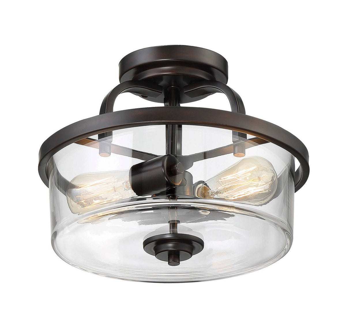 2 Light Semi Flush English Bronze J41138