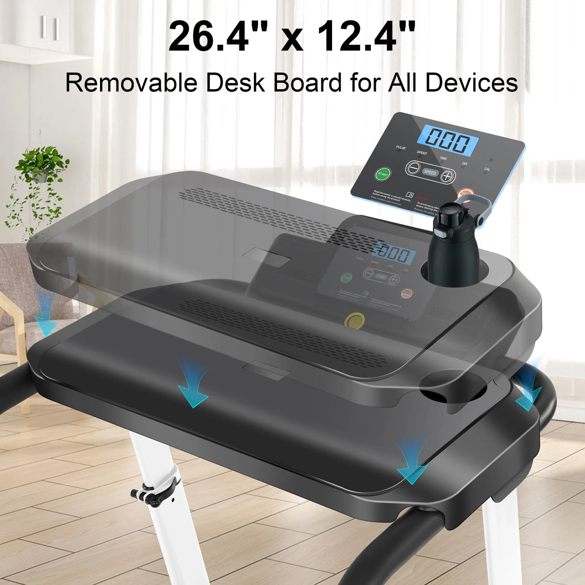 300Lbs Portable Folding Treadmill with Desk W3932