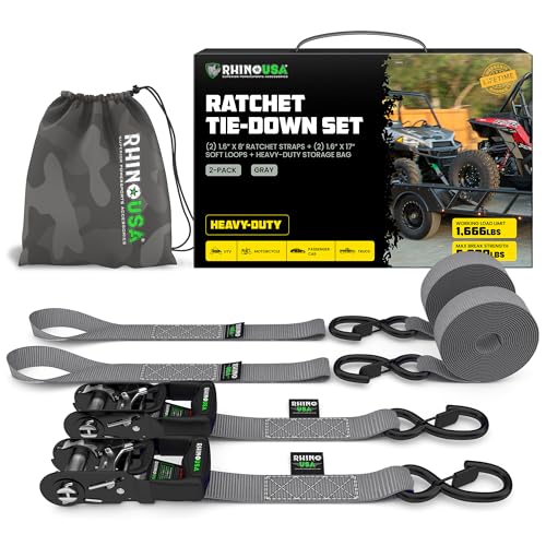 Heavy Duty Ratchet Straps 4-Pack Black P795