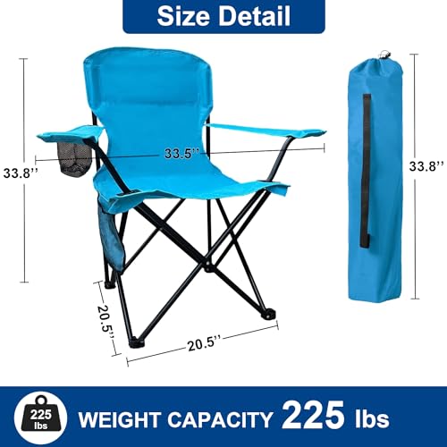 Folding Camping Chair with Cooler Bag, Blue M52710
