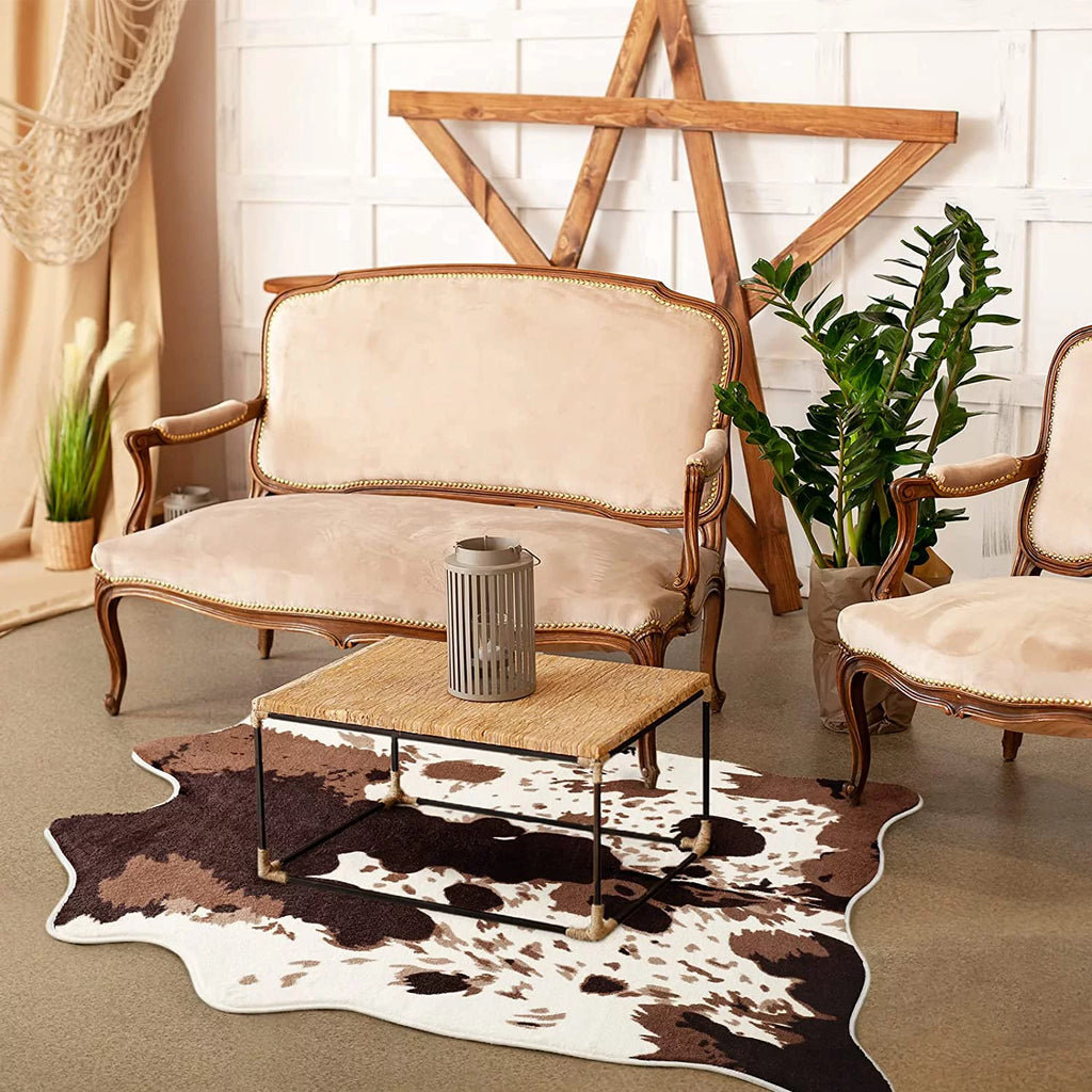 Faux Cowhide Animal Print Rug 4.6'x5.2' T65770