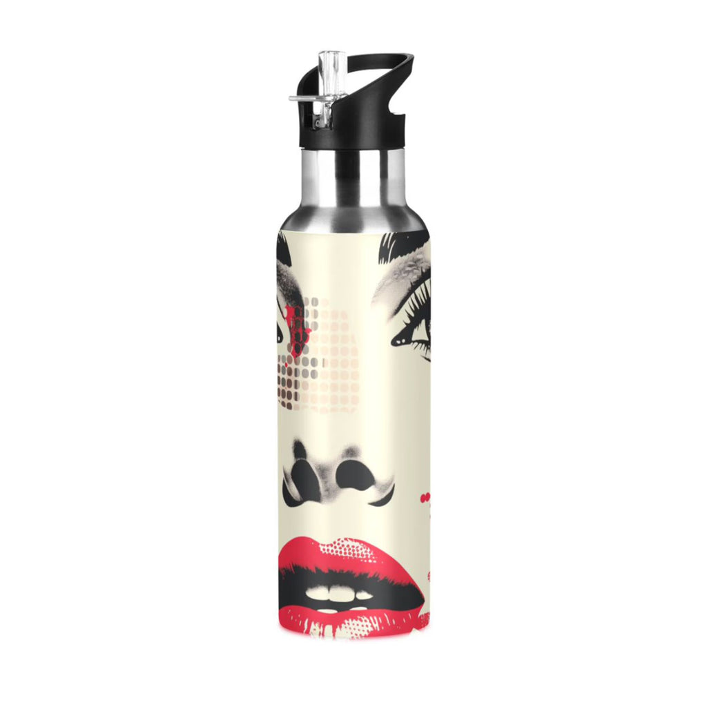 20 oz Insulated Stainless Steel Water Bottle with Straw Lid O93132