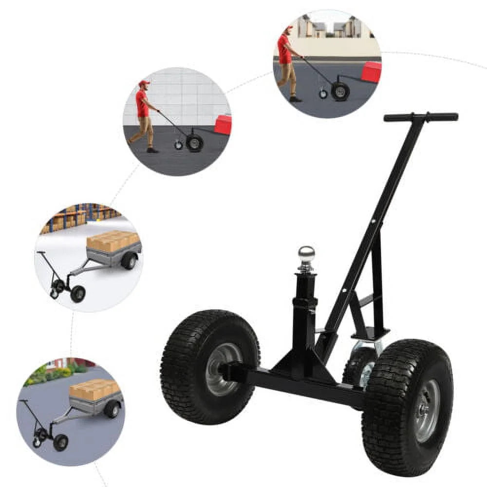 Adjustable Trailer Dolly Mover 800lbs Manual with 3 Casters A709894