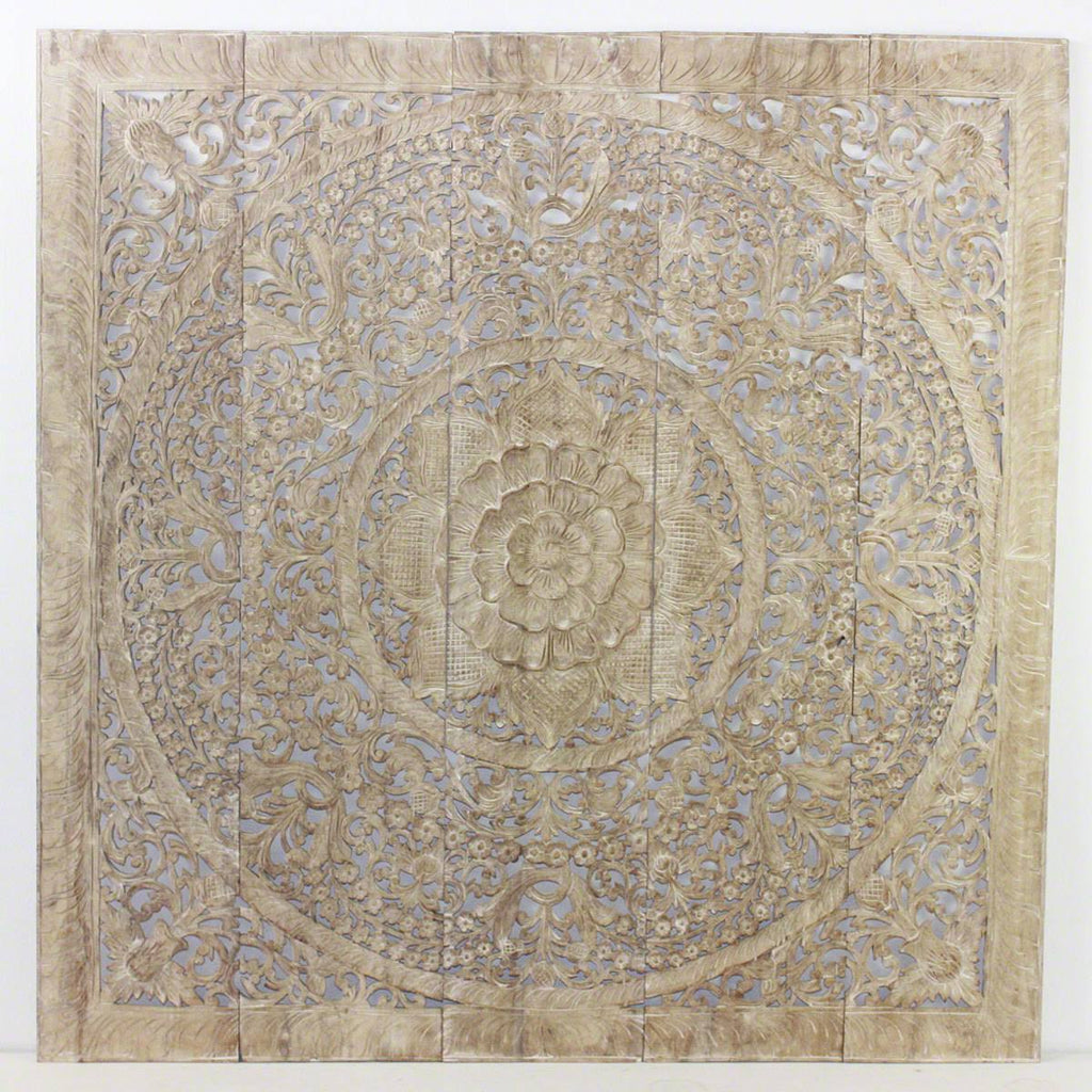 Brown Round Lotus Panel Wall Decor Y266