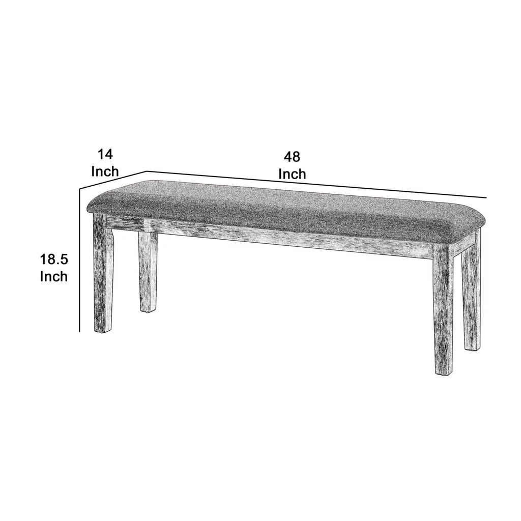 Gray Fabric Upholstered Wooden Bench Q885385