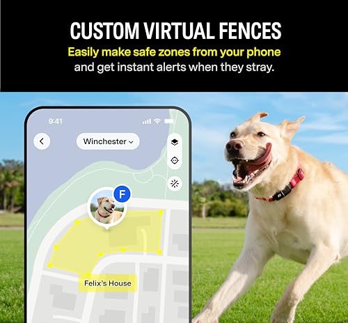 Pink Waterproof GPS Dog Collar with LED Light I4489