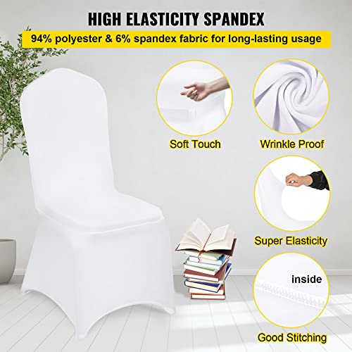 100Pcs White Spandex Stretch Chair Covers L1082