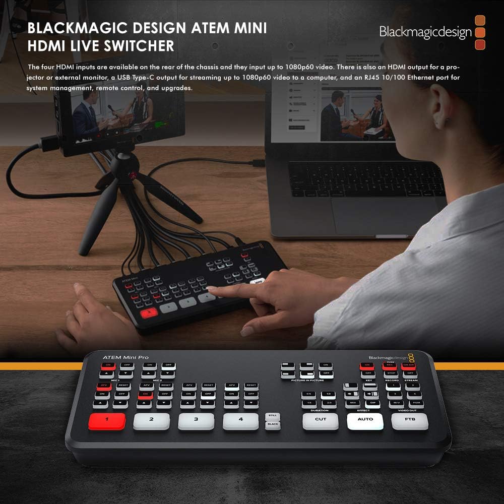 ATEM Mini HDMI Live Switcher Basic Bundle with Cables and Cleaning Kit L6986