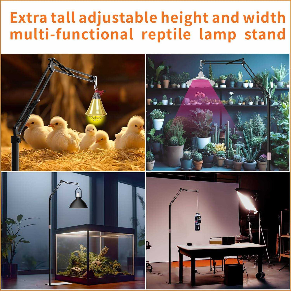 Reptile Dual Lamp Stand with Two Hooks O828618