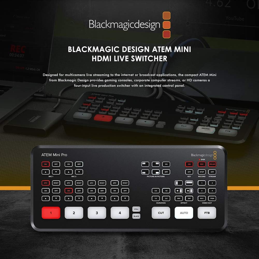 ATEM Mini HDMI Live Switcher Basic Bundle with Cables and Cleaning Kit L6986