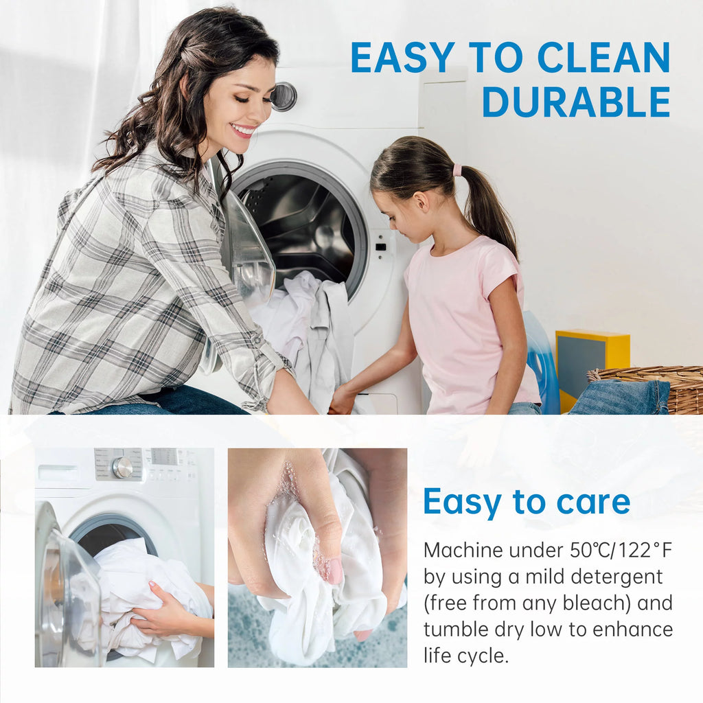 100% Waterproof Breathable Machine Washable White Queen Mattress Protector O5185