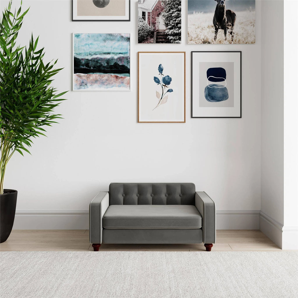 Gray Velvet Pet Sofa X6662