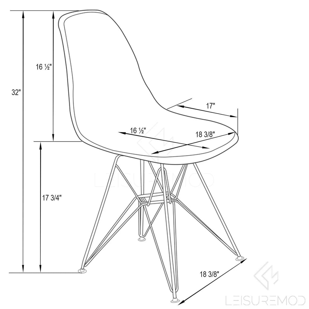 Molded 2-Tone Eiffel Side Chair Set of 4 B850
