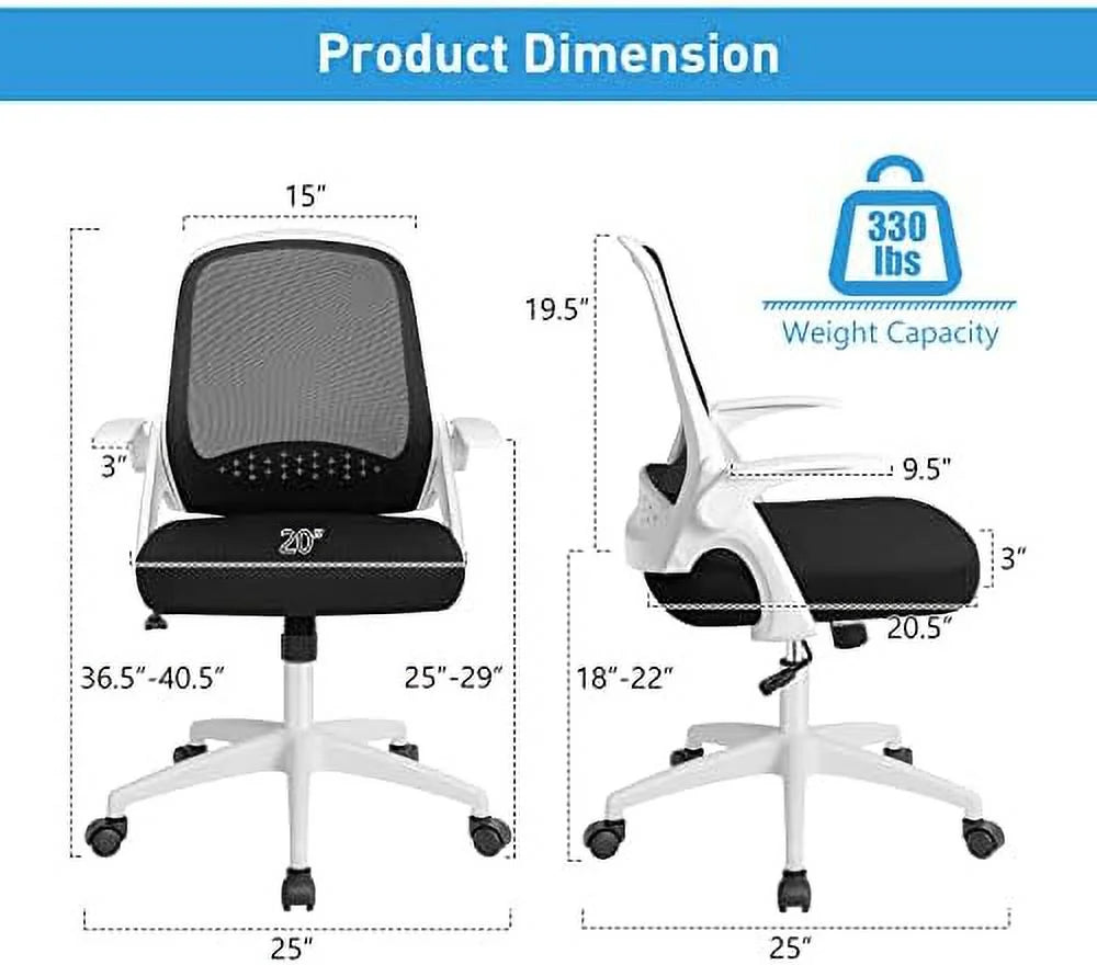 Black Mesh Ergonomic Office Chair with Lumbar Support K889