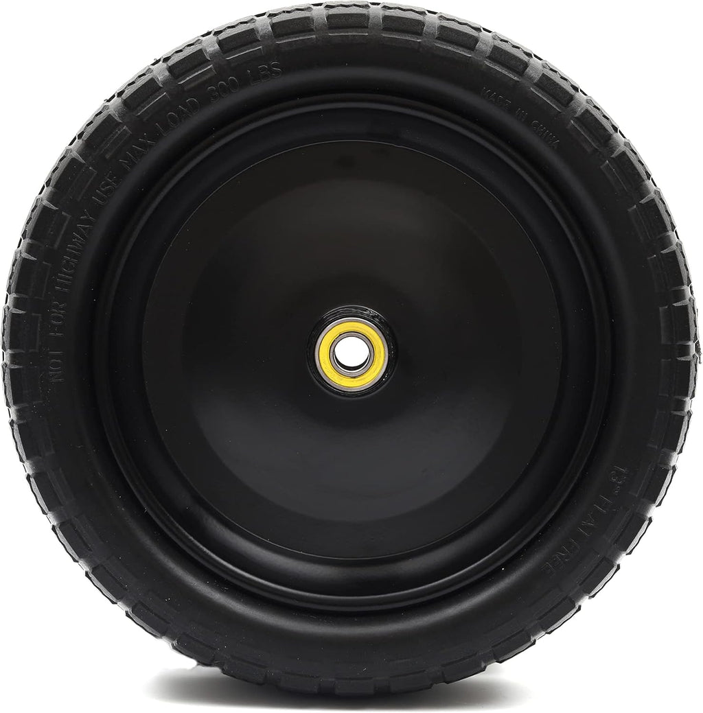 (2-Pack) 13" Solid Polyurethane Flat-Free Tire and Wheel Assemblies with 2.1" Hub R95039