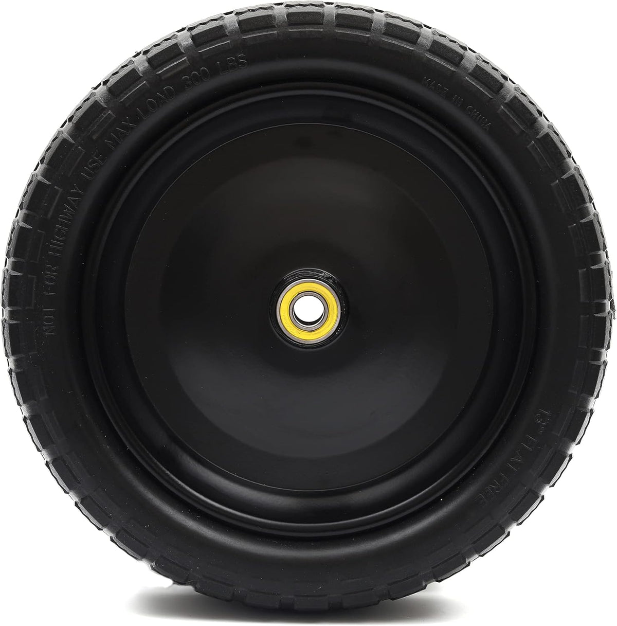 (2-Pack) 13" Solid Polyurethane Flat-Free Tire and Wheel Assemblies with 2.1" Hub R95039