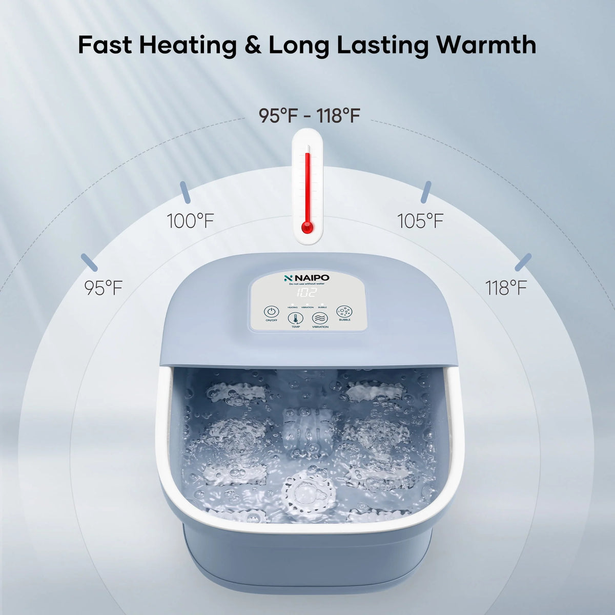 Foot Spa Bath Massager with Heating Bubble Vibration Rollers J7907
