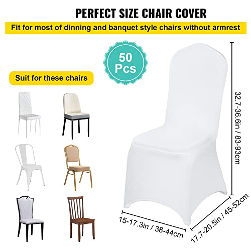 100Pcs White Spandex Stretch Chair Covers L1082
