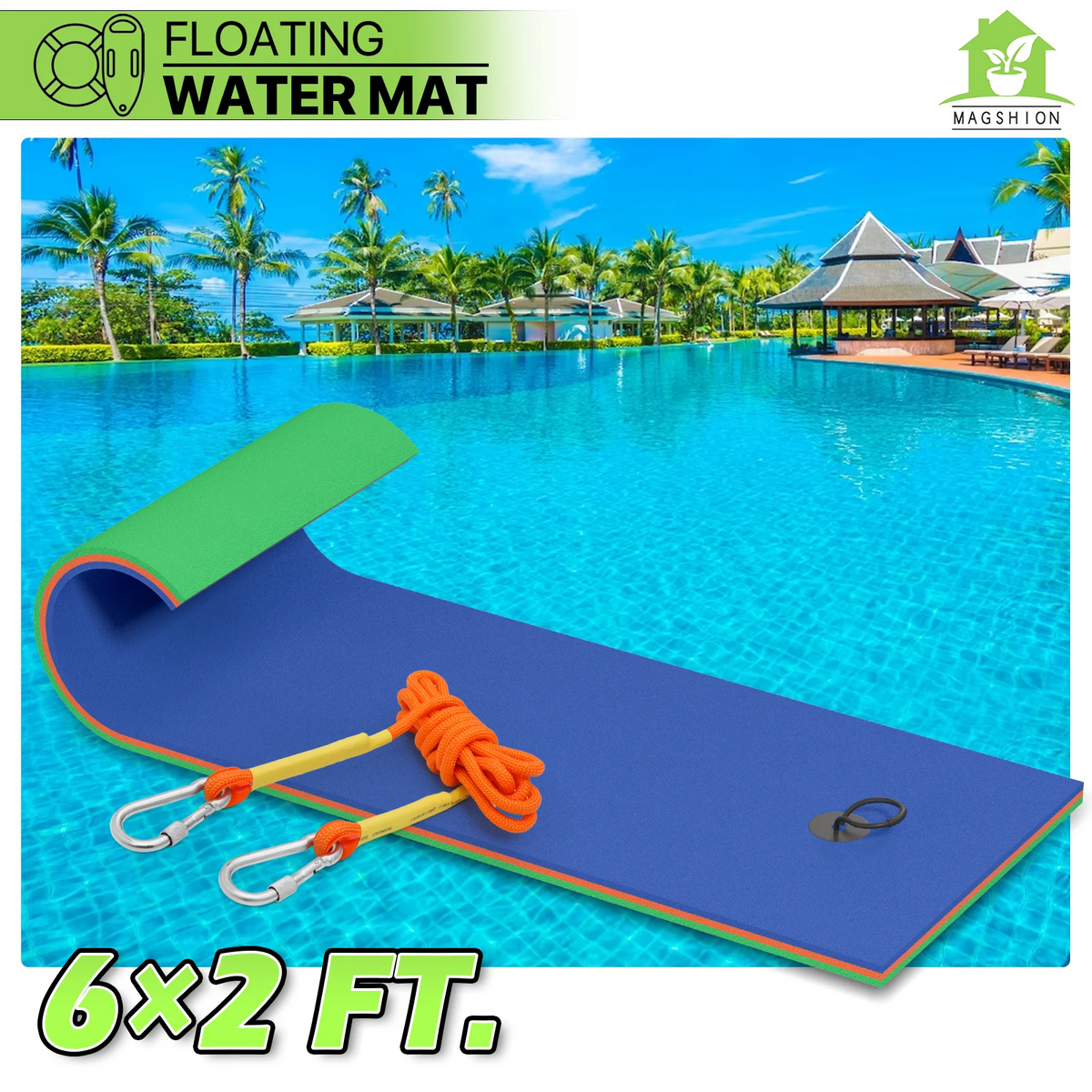 Blue 3-Layer XPE Foam Floating Water Mat M73780