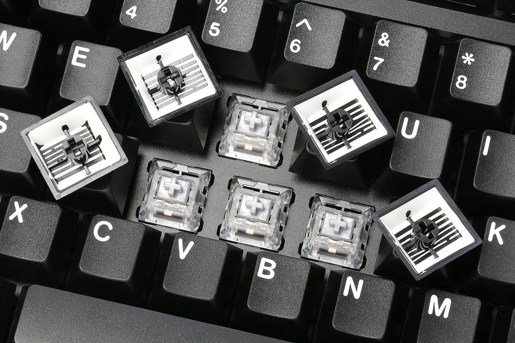 White-On-Black Custom Mechanical Keyboard Keycap Set 140-keys Doubleshot ABS Cherry Profile I56887