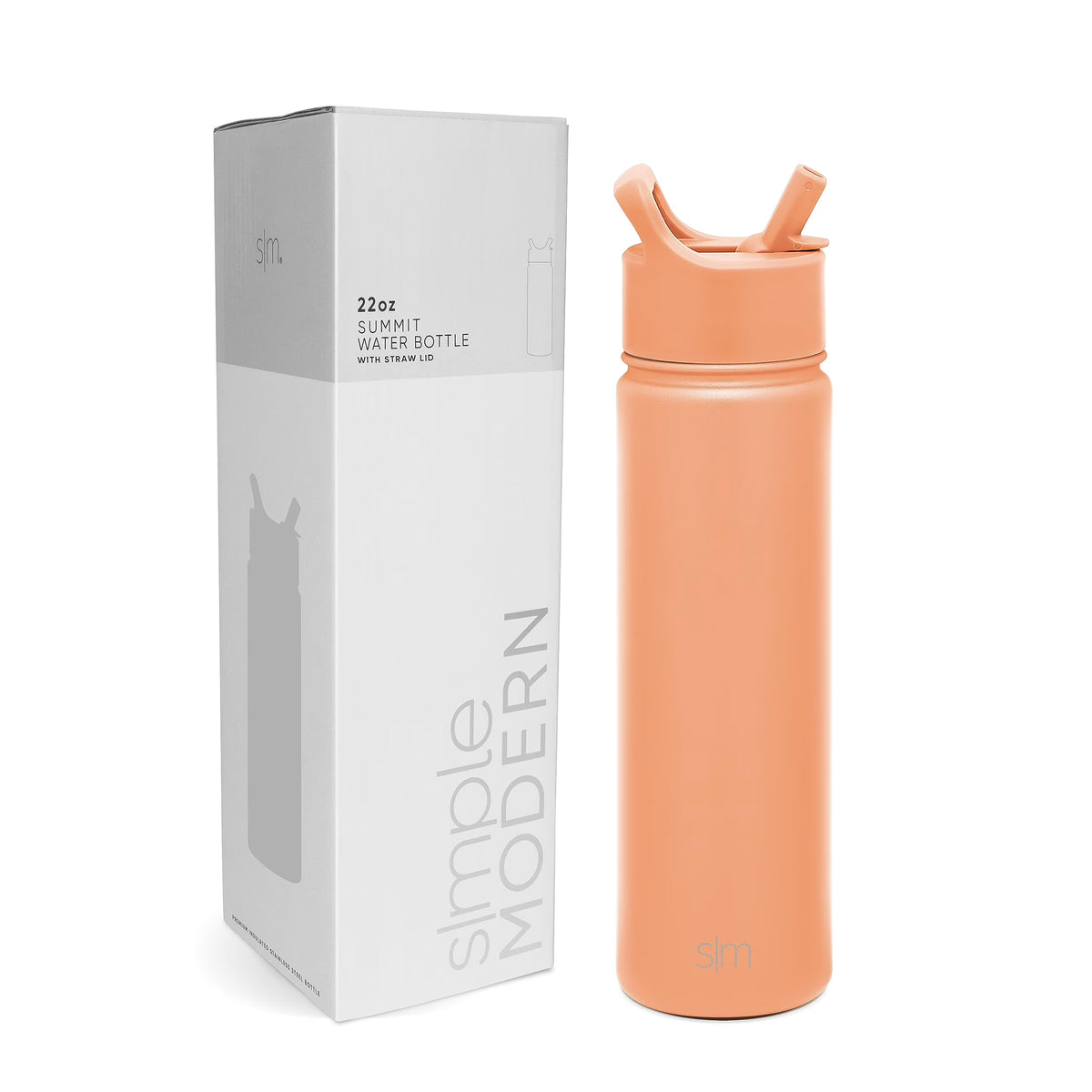 22oz Vacuum Insulated Stainless Steel Water Bottle with Straw Lid Y971