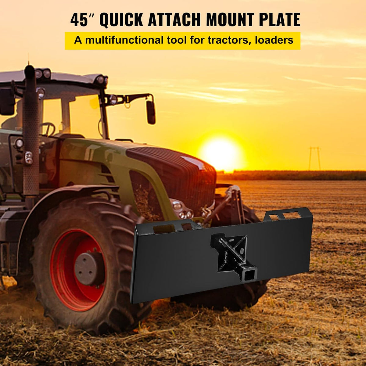1/4 Thick Plate 3/8 Top Bar Quick Tach Attachment Mount Plate T6030