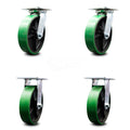 Pack of 2 Swivel Caster with 8 x 2 Green Wheel X1524