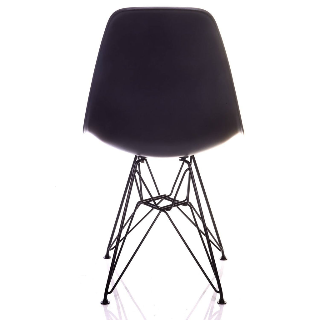 Carbon Gray Mid-Century Modern Dining Accent Side Chair with Black Steel Leg (Set of 2) B187215