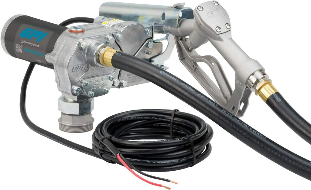 Fuel Transfer Pump with Manual Shut-Off Nozzle, 15 GPM, 10' Hose T152