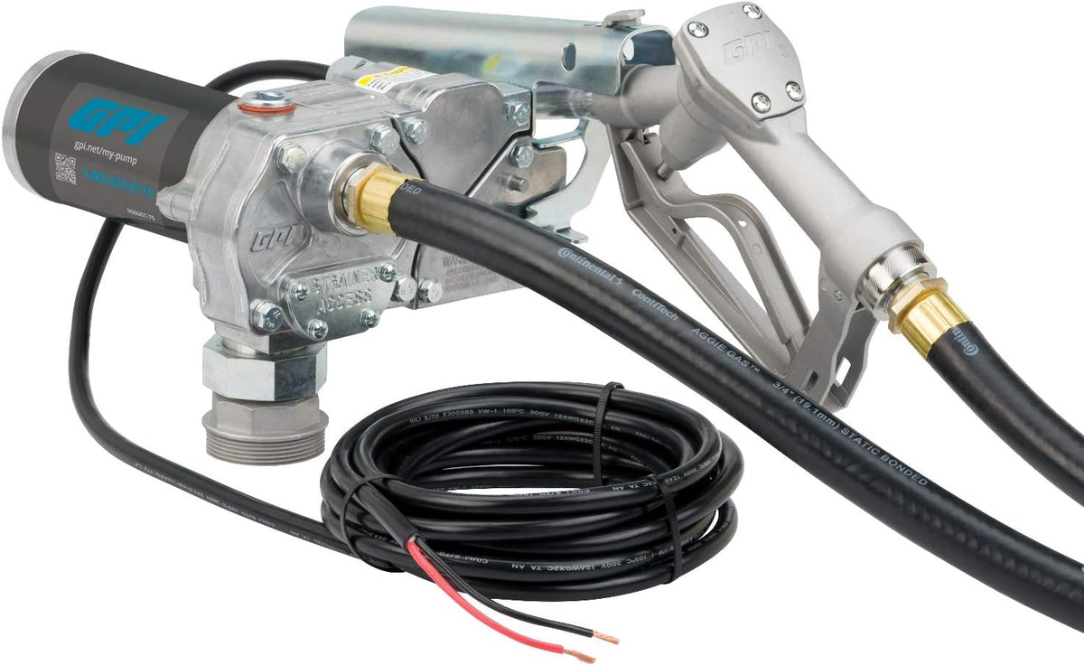 Fuel Transfer Pump with Manual Shut-Off Nozzle, 15 GPM, 10' Hose T152