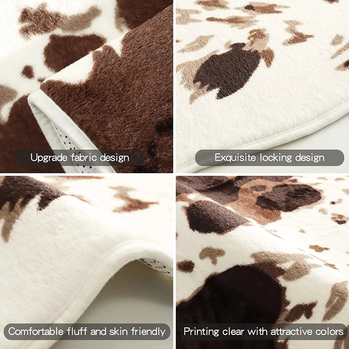 Faux Cowhide Animal Print Rug 4.6'x5.2' T65770