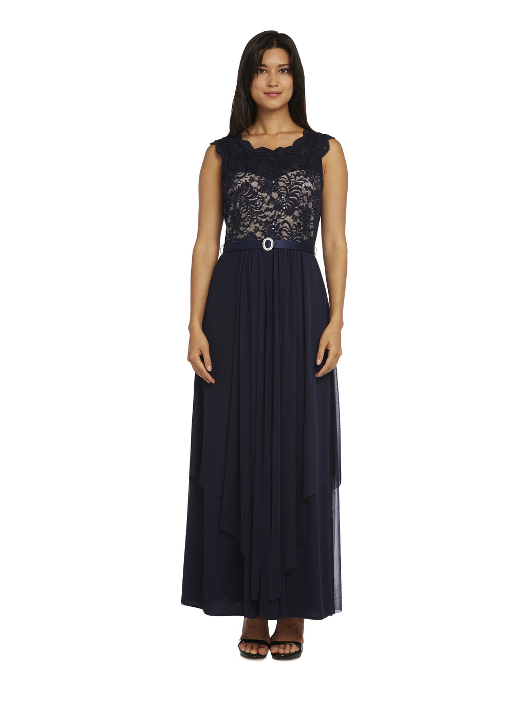 Purple/Blue/Beige Lace Evening Gown E79239