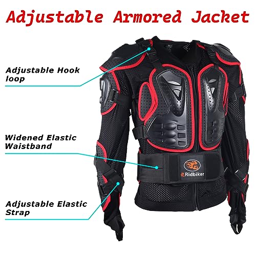 Black L Removable Full Body Armor Motorcycle Jacket K286