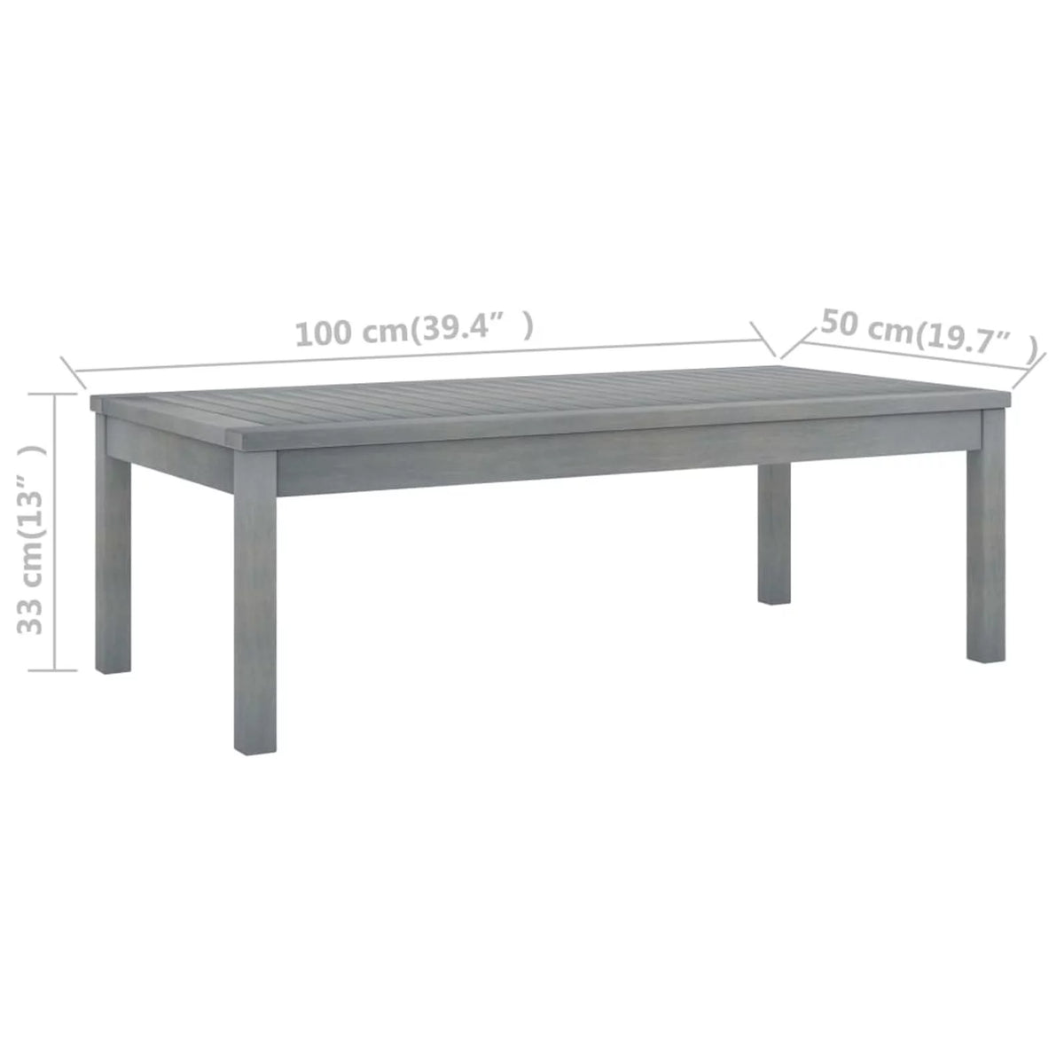 Gray Solid Acacia Wood Coffee Table W150474