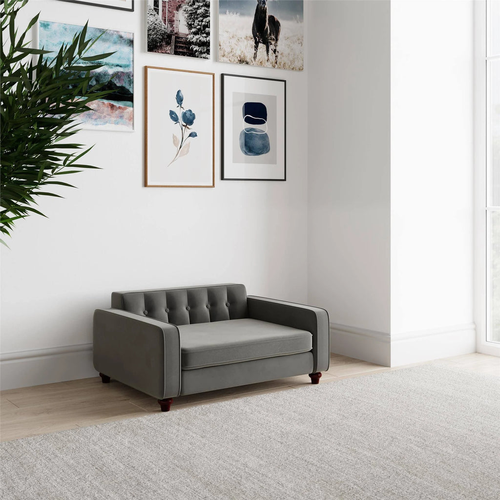 Gray Velvet Pet Sofa X6662