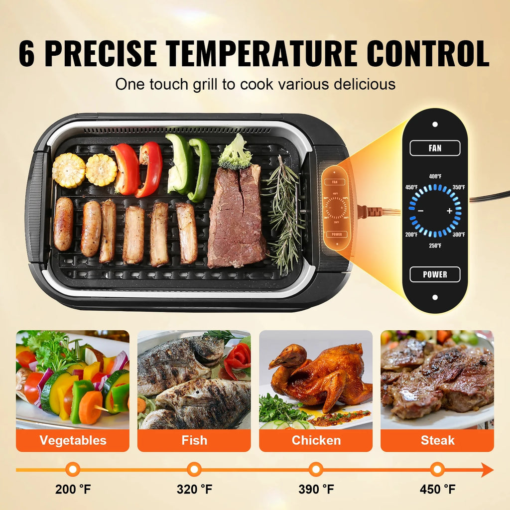 Smokeless Indoor BBQ Grill 1500W Nonstick C5810