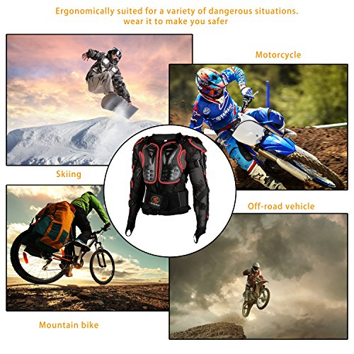 Black L Removable Full Body Armor Motorcycle Jacket K286