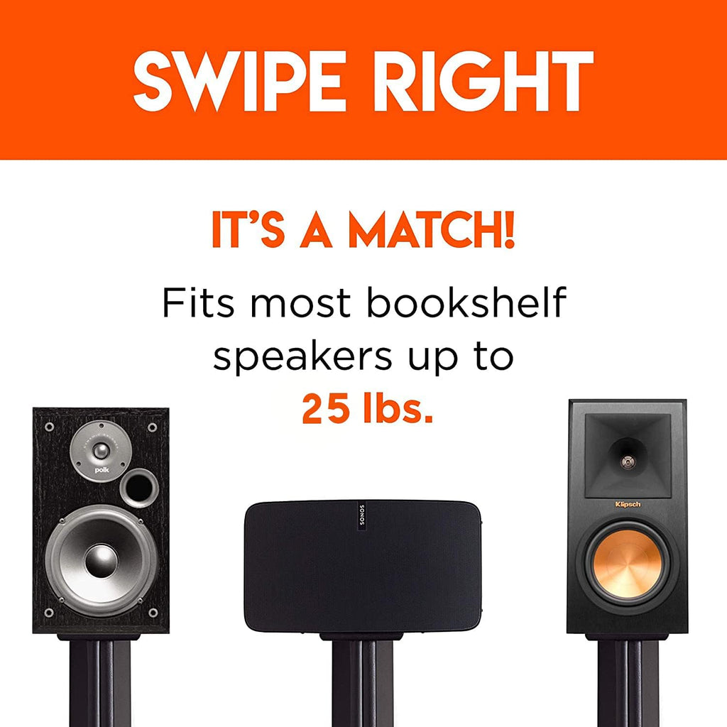 Universal Floor Speaker Stands with Sound Iso Pads & Carpet Spikes Y91842