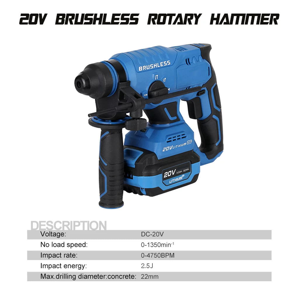 Cordless Rotary Hammer Drill with 20-Volt Battery E861