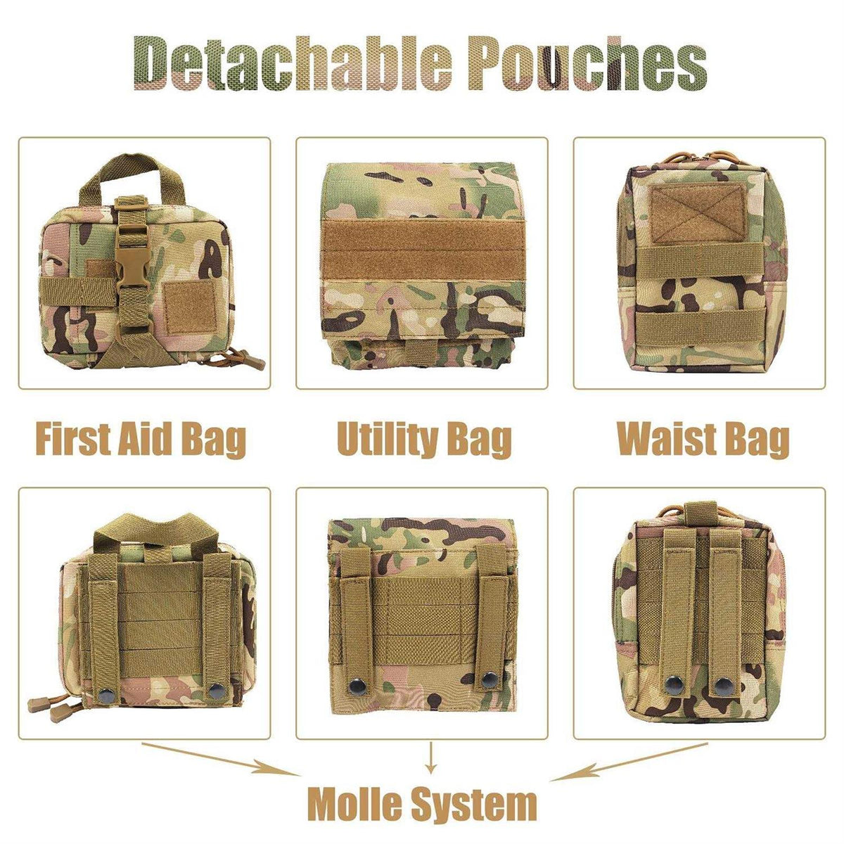 Tactical Dog Harness with Pouches B48089