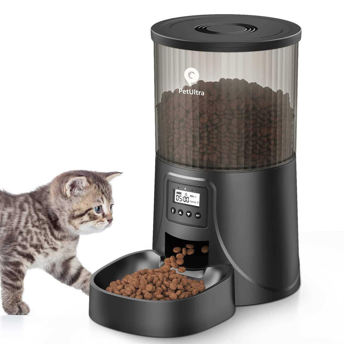 Automatic Cat Feeders 4L Programmable Control 1-4 Meals Dry Food Dispenser I836621